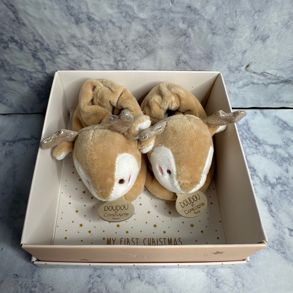 Doudou et Compagnie Eléa the Reindeer Baby Slippers